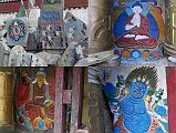 22 Nyalam Gompa With Mani Stones and Painted Stones of Vairocana, Padmasambhava as Loden Chogse, Vajrapani